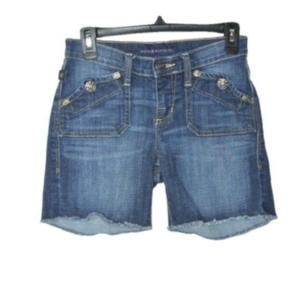 Rock&Republic Stinger Bermuda Denim Cutoff Shorts